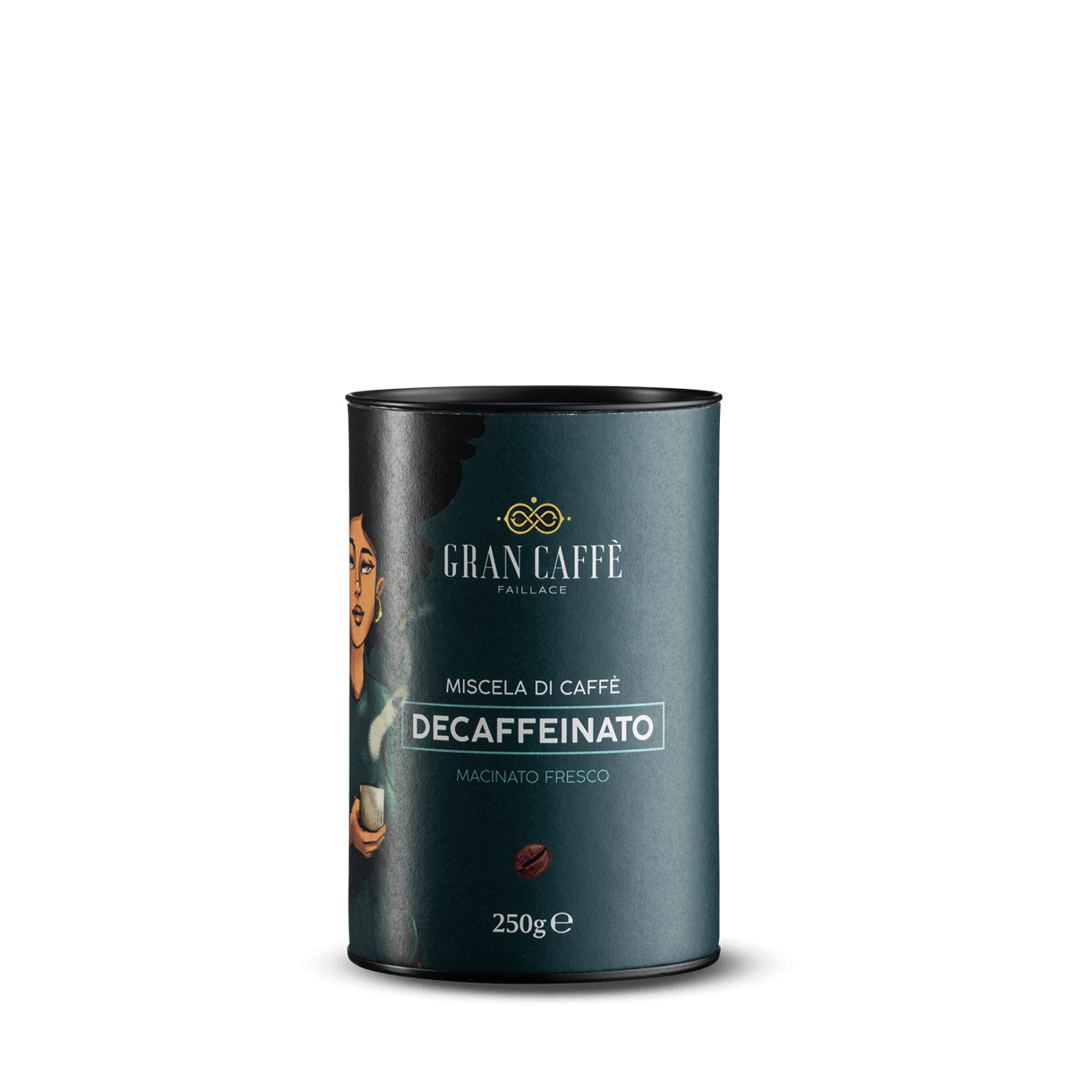 Gran Caffè Faillace - Miscela di caffè, macinato fresco, tubo Decaffeinato